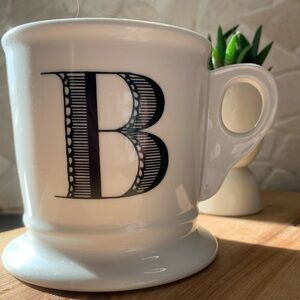 ANTHROPOLOGIE | Letter B Initial Mug | Black & White